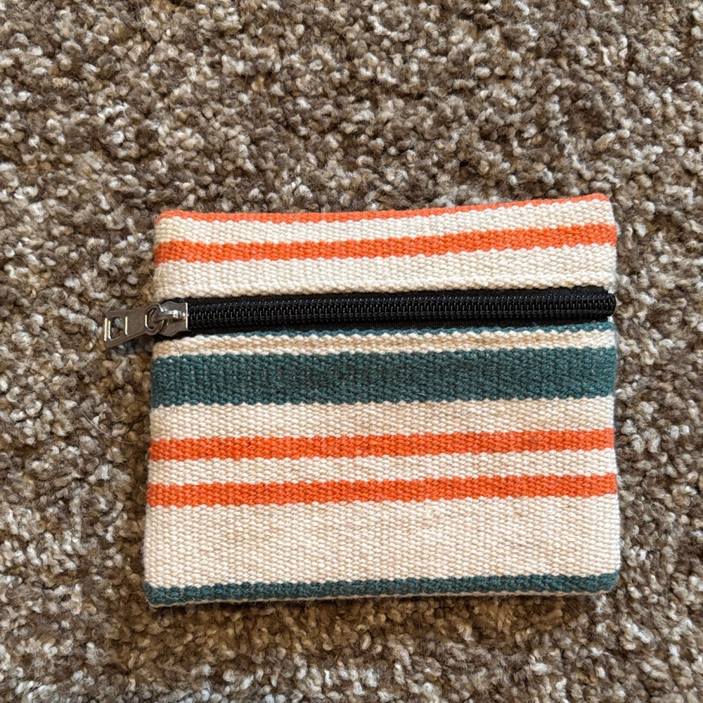Colorful Striped Canvas Pouch